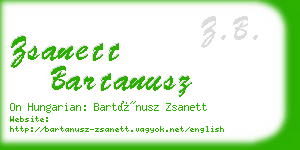 zsanett bartanusz business card